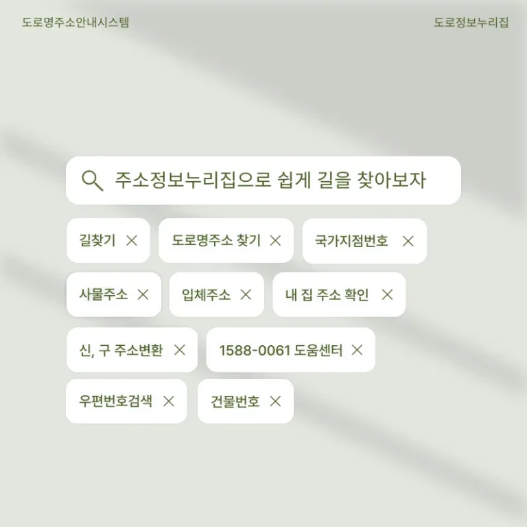 도로정보누리집 알쏭달쏭 주소, 도로명주소부터 사물주소까지, 주소 활용 A to Z